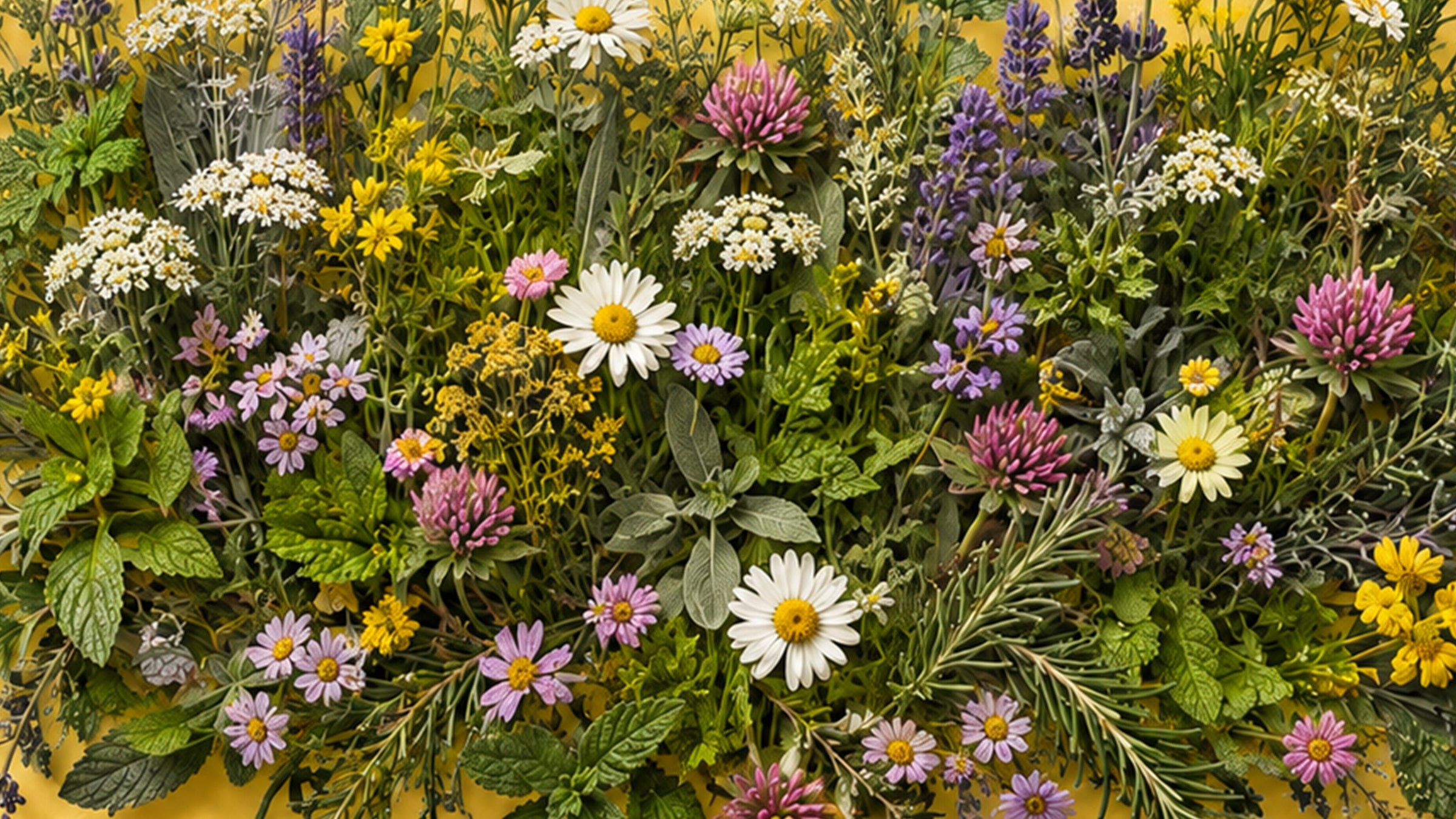 garden of summer florals and herbs
