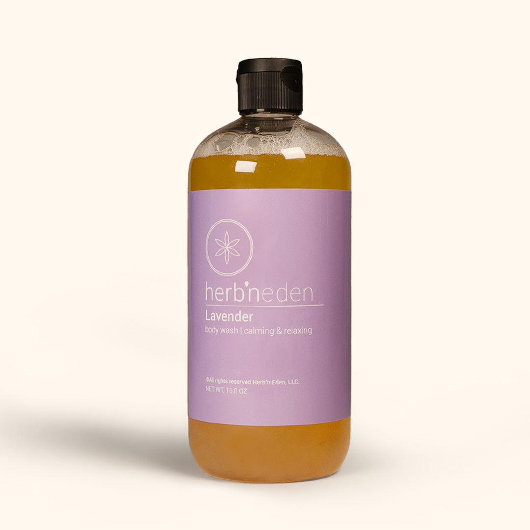 calming all natural lavender body wash with floral scent | liquid soap | herb'neden