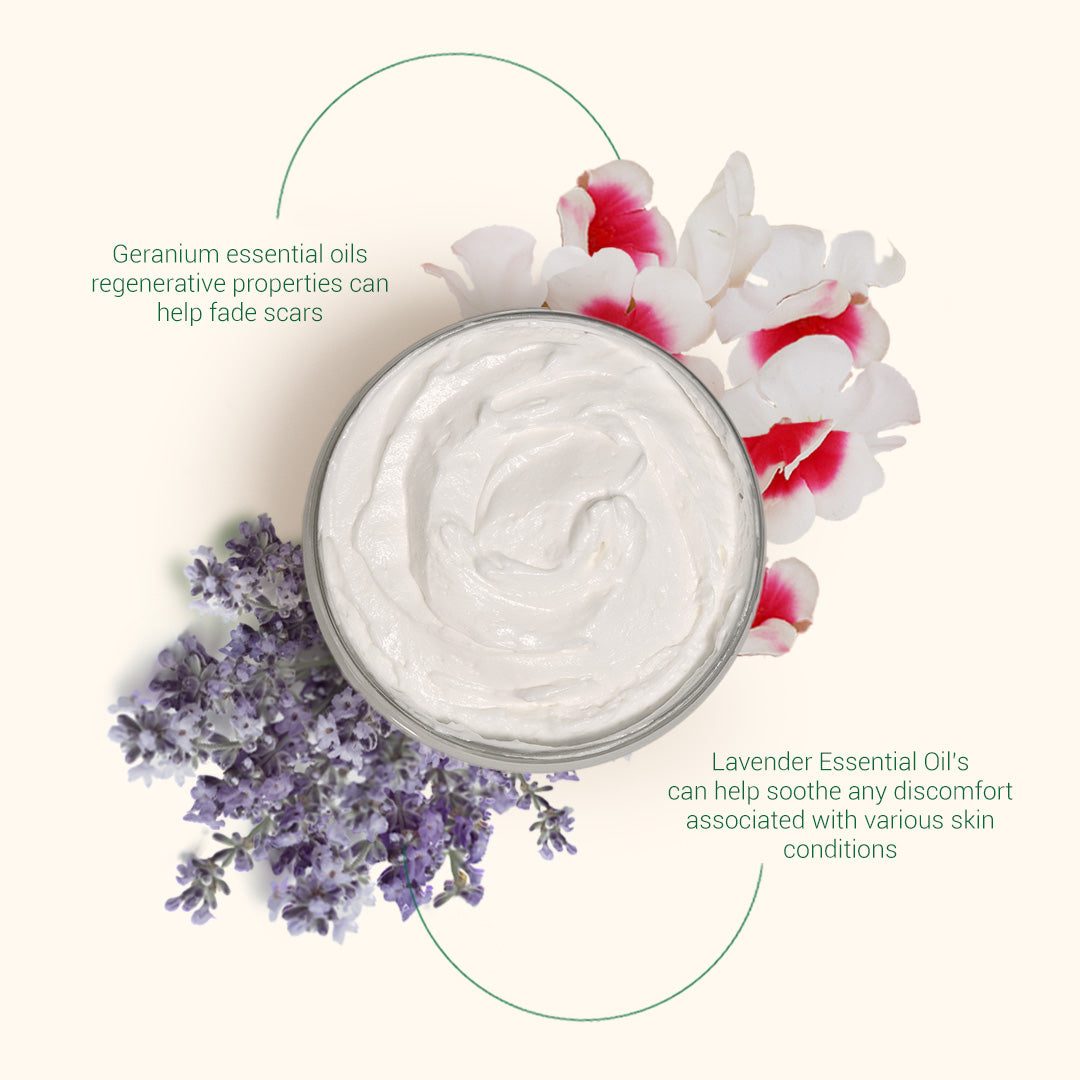 all-natural lavender & geranium body butter made with essential oils | herbneden