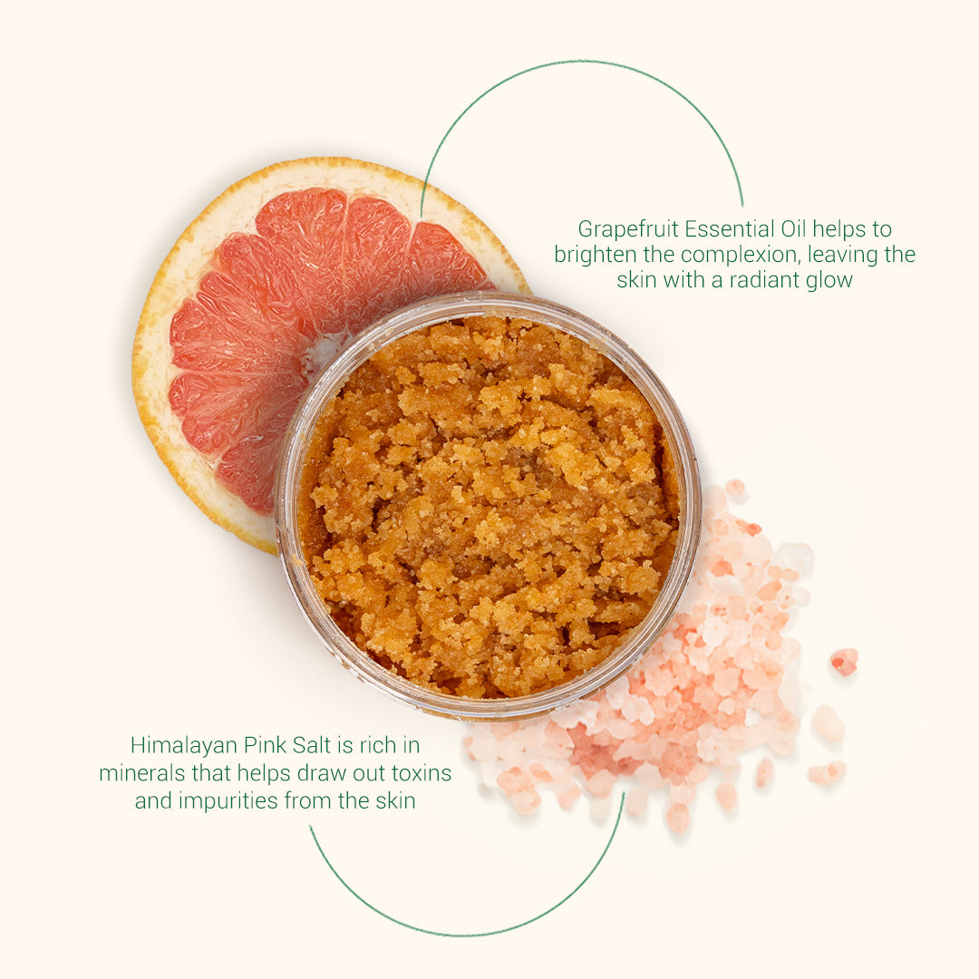 all-natural grapefruit & Himalayan pink salt body scrub | herbneden