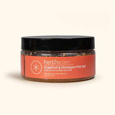 all-natural grapefruit & Himalayan pink salt body scrub | herbneden