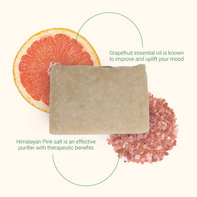 all natural grapefruit & himalayan pink salt bar soap | herbneden