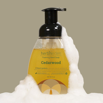 all natural cedarwood foaming hand soap with essential oils | herbneden