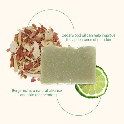 cedarwood and sea clay bar soap with essential oils | herbneden