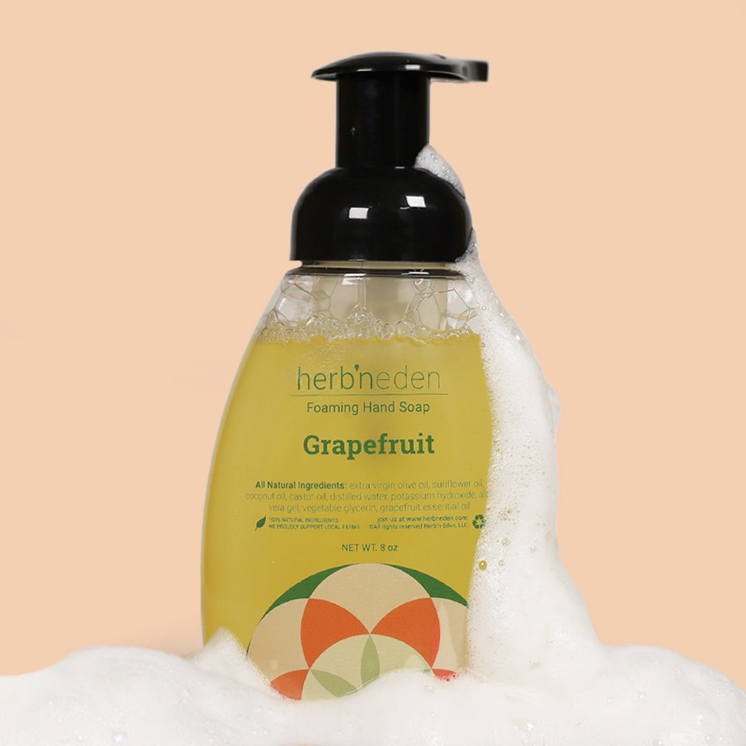 all natural grapefruit foaming hand soap made with essential oils | herbneden